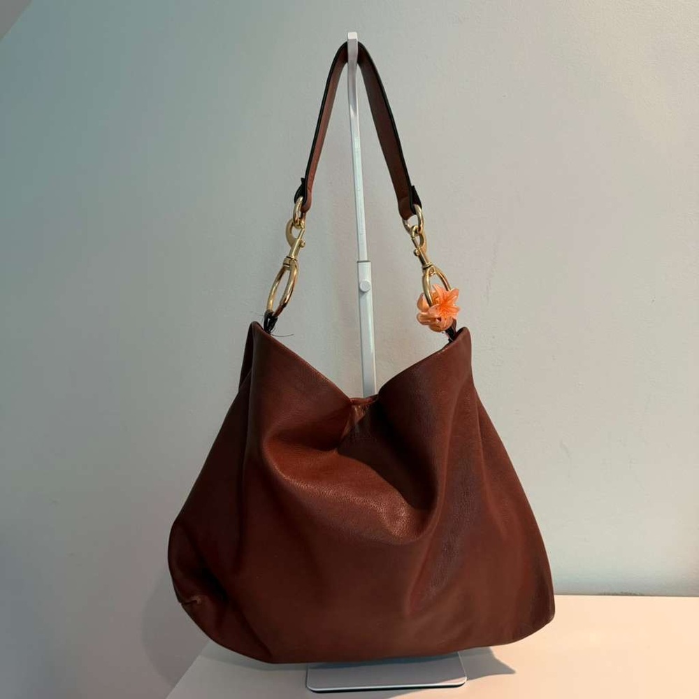 Vince Camuto Brown Leather Hobo Shoulder Bag